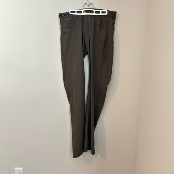 Ballin Crescent Modern Fit Brown Stretch Comfort Pants 32W 36L Tall Performance - Picture 2 of 10